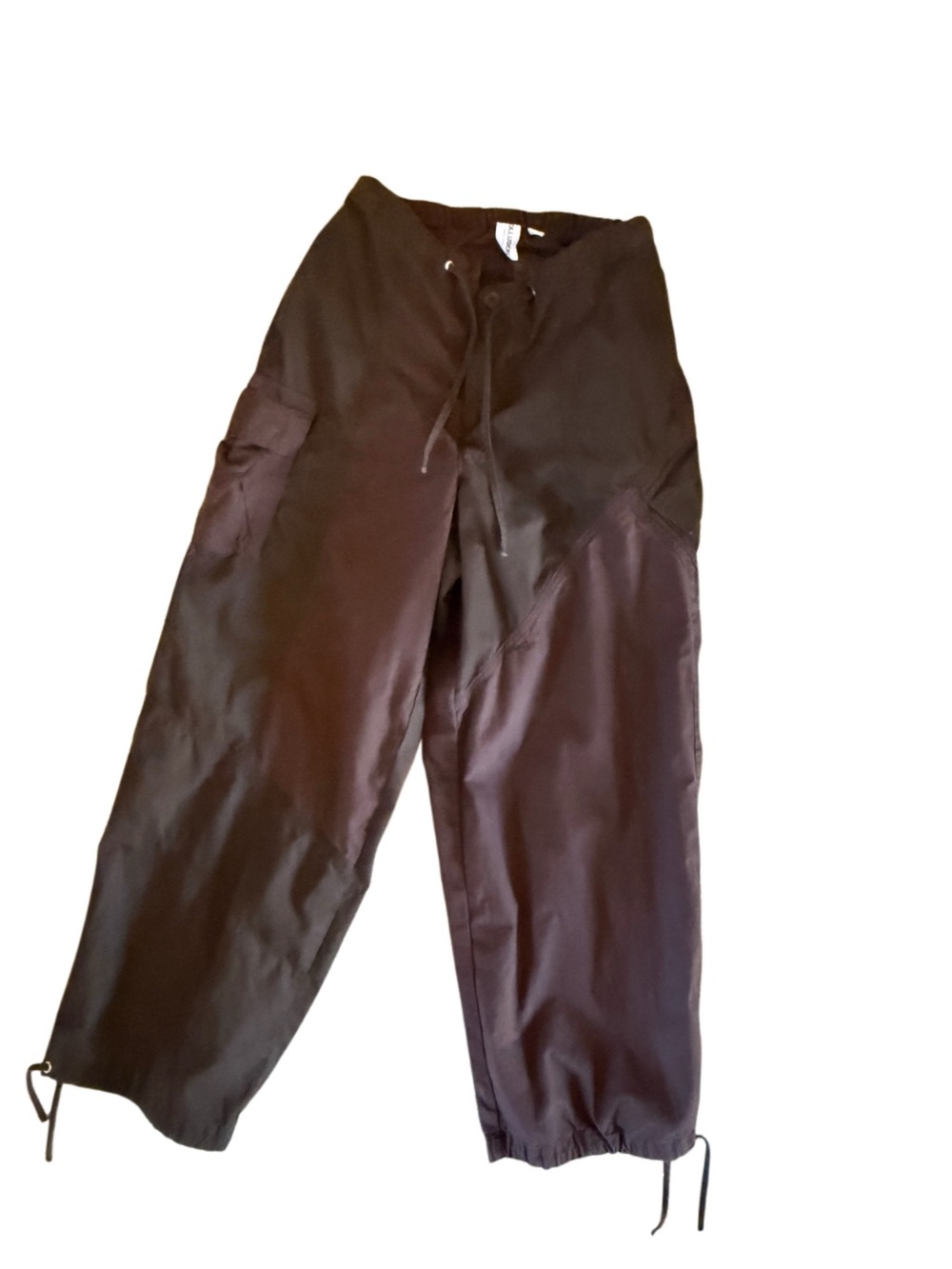 Collusion Women's Casual Drawstring Track Pants in Dark Brown Sz 30 cotton cargo